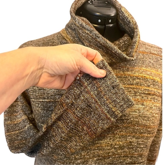 Max Studio Melange Brown Long Line Cowl Neck Sweater - Picture 7 of 15